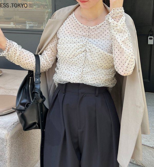  「【人気のため再販！セレモニーにも◎】フロッキードットブラウス」|シャツ・ブラウス|