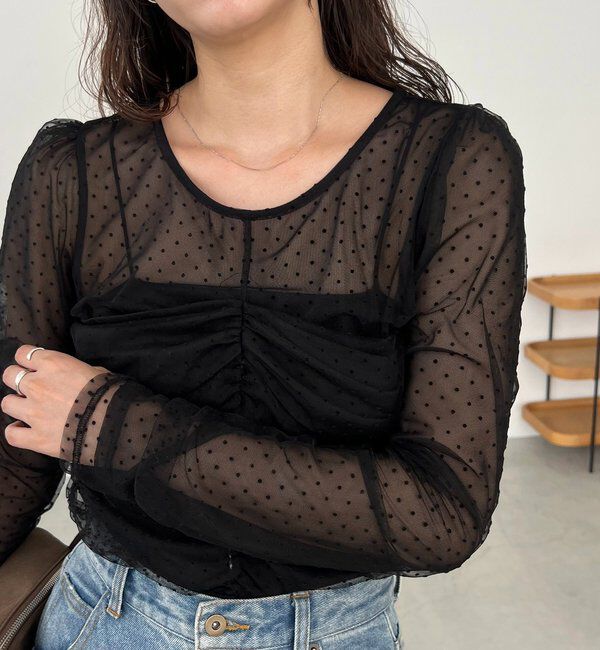  「【人気のため再販！セレモニーにも◎】フロッキードットブラウス」|シャツ・ブラウス|
