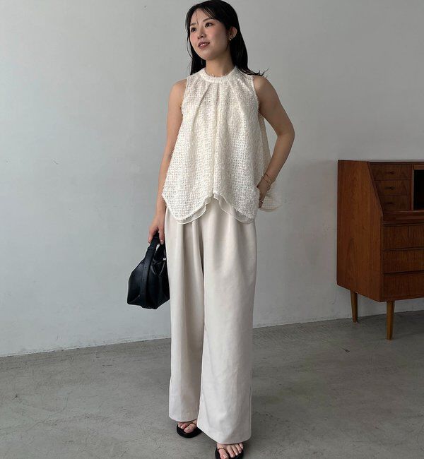  「【女性らしさ◎/着映え】フェザーアメスリブラウス」|シャツ・ブラウス|