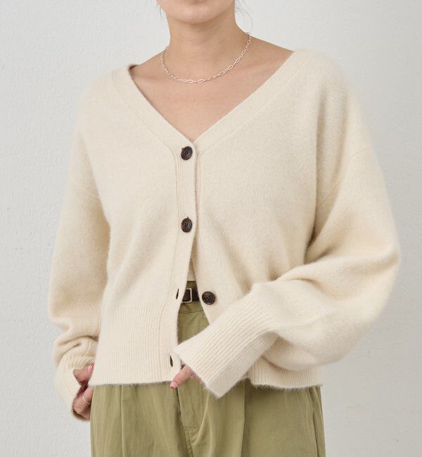  「ファーウールタイ付きカーディガン」|カーディガン|