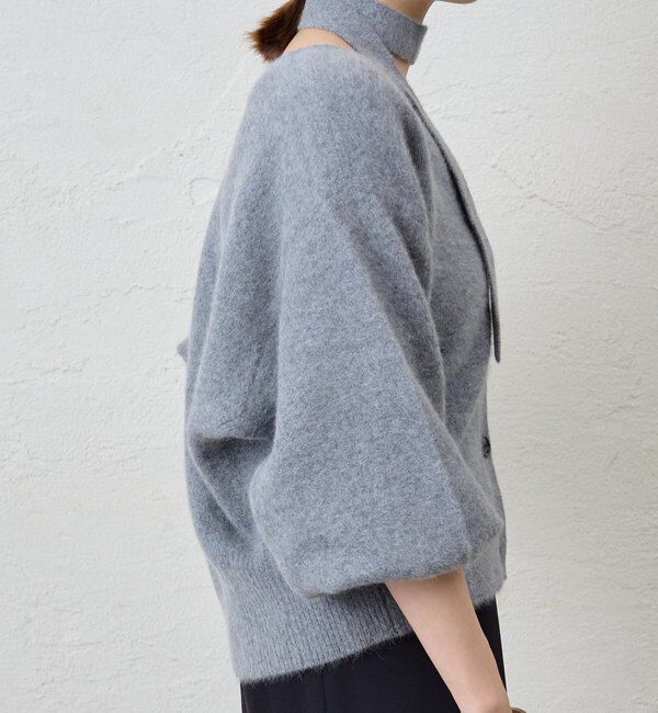  「ファーウールタイ付きカーディガン」|カーディガン|