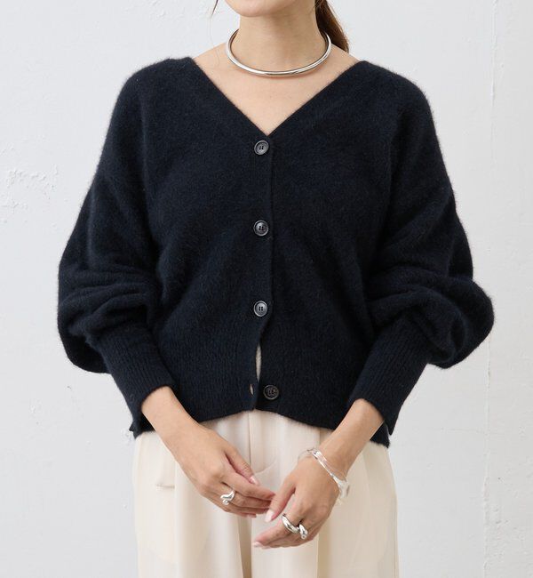  「ファーウールタイ付きカーディガン」|カーディガン|