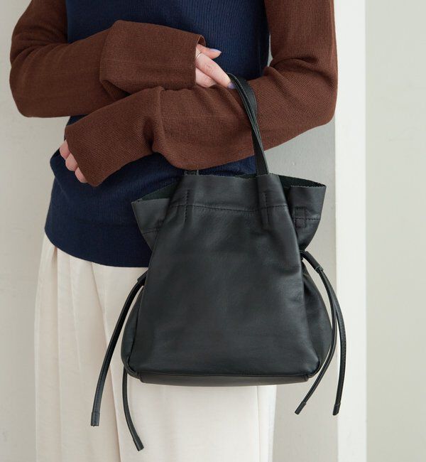  「レザー巾着ショルダーバッグ」|トートバッグ|