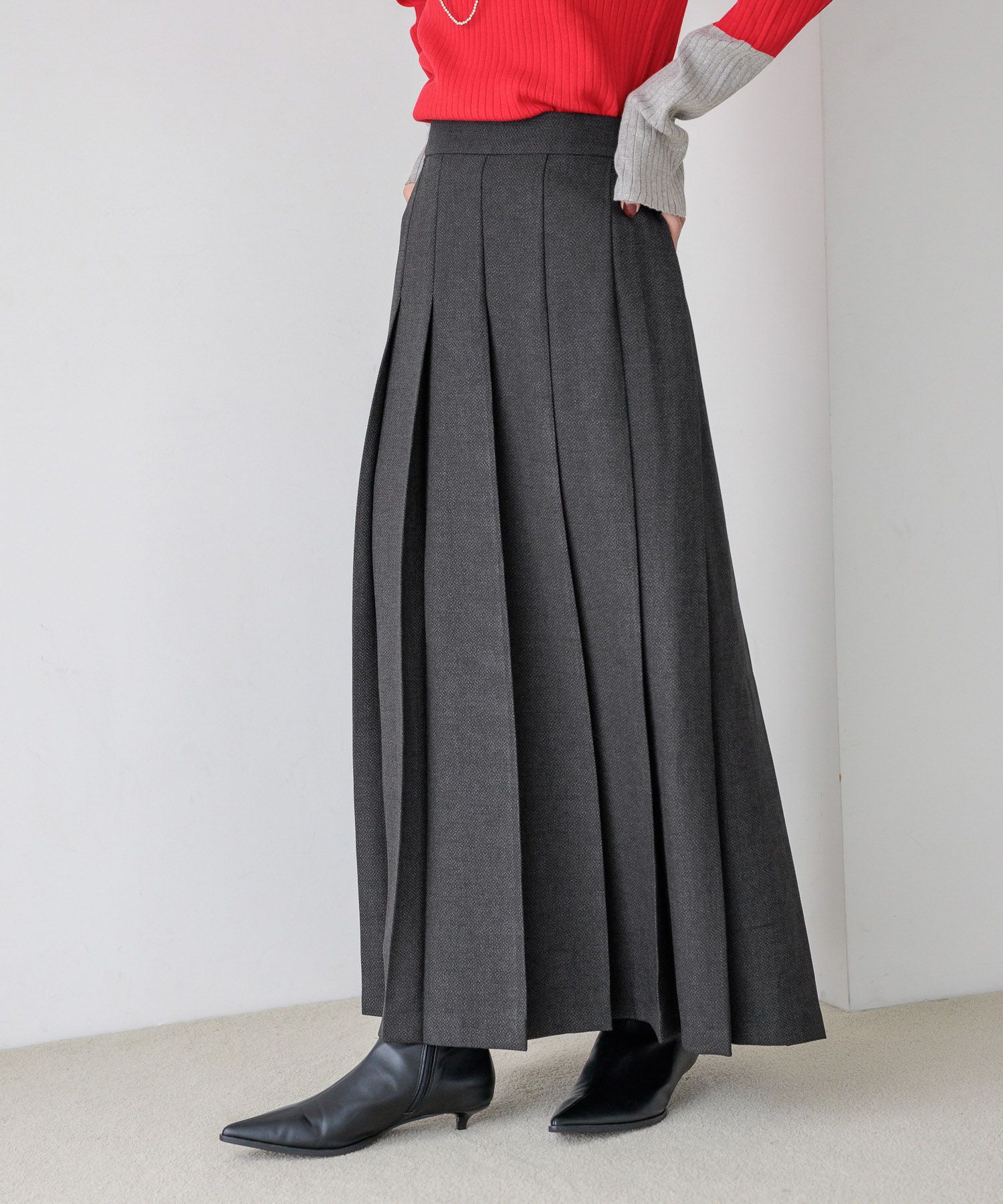 LOWRYS FARM「ラナテックプリーツロングスカート」|スカート|GRY8