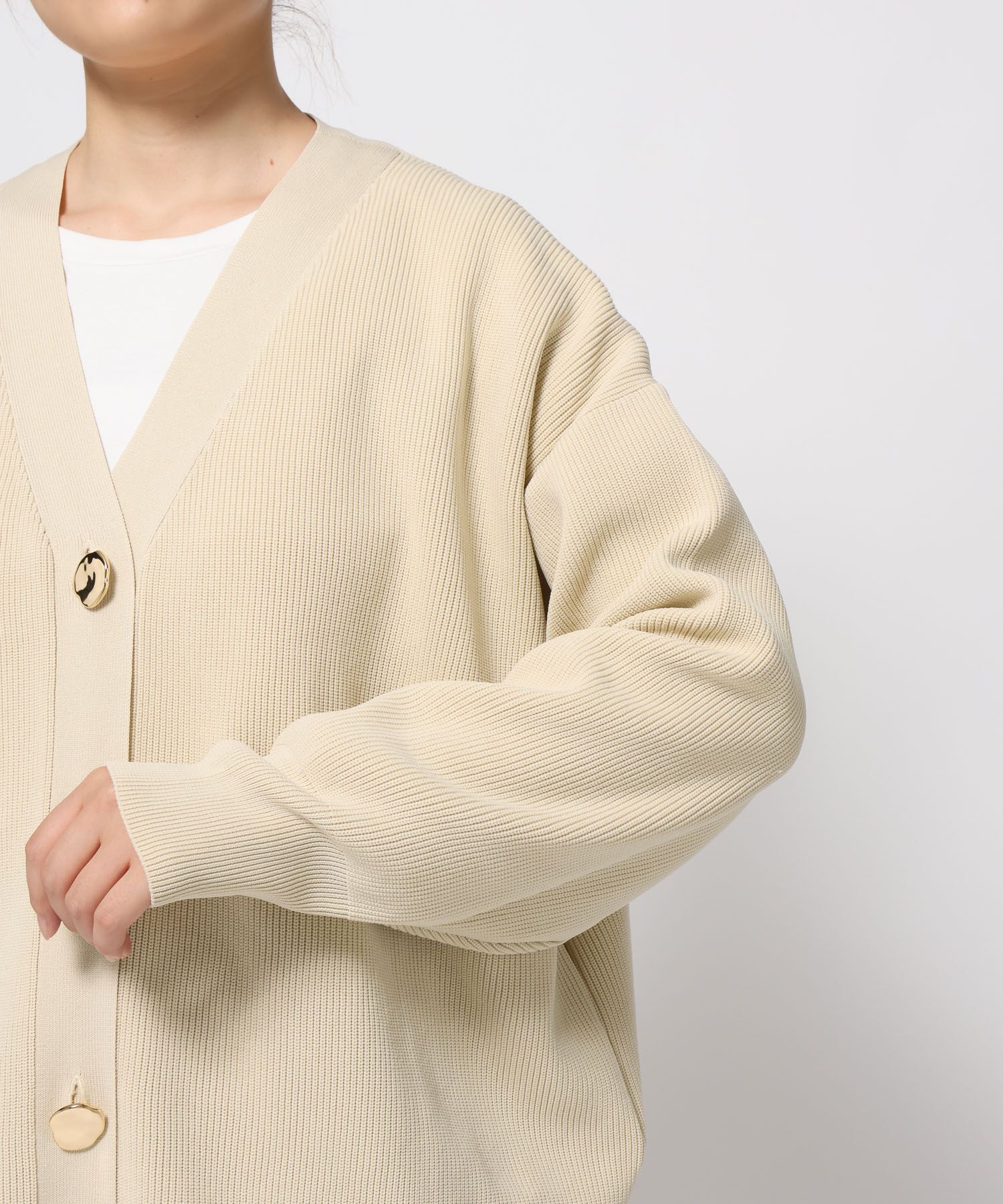 LOWRYS FARM「デコボタンＢＩＧＶカーディガン」|ニット・セーター|