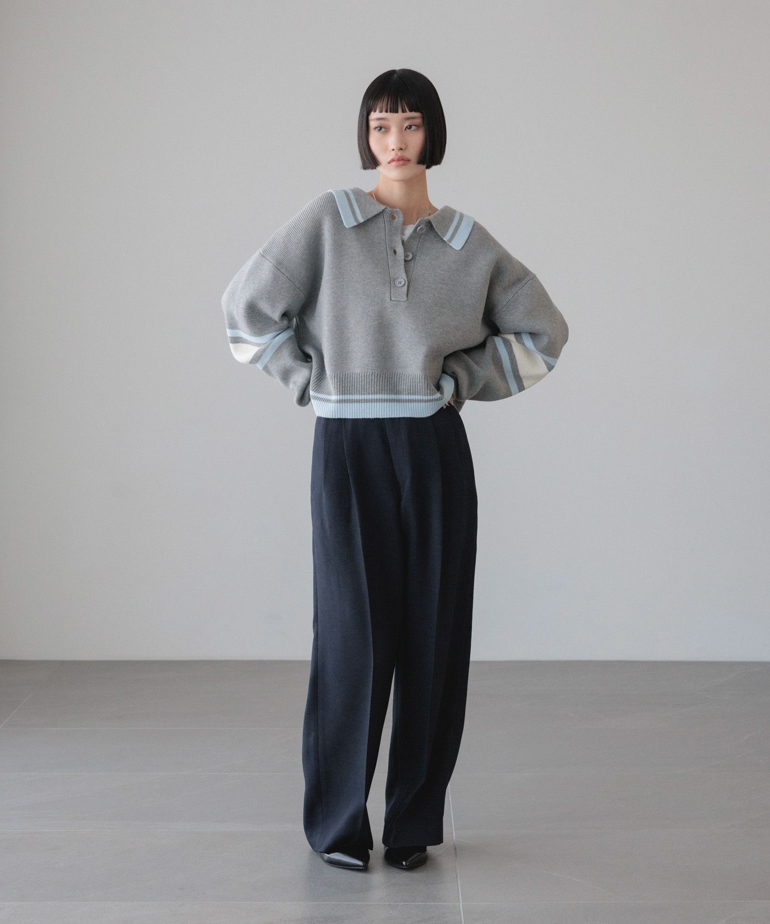 LOWRYS FARM「メランジツイルワイドパンツ」|チノ|