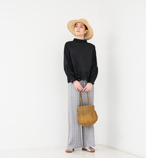 collex「レース切替スタインドカラーブラウス」|シャツ・ブラウス|