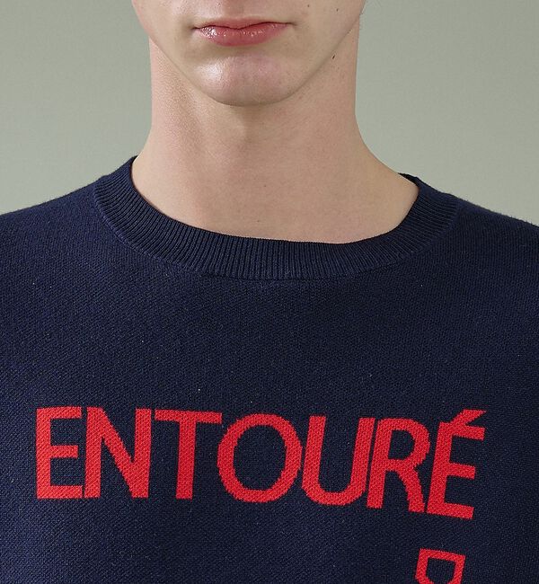 ABAHOUSE「ジャガードロゴニット プルオーバー / オーバーサイズ / LE TRIO AB」|ニット・セーター|