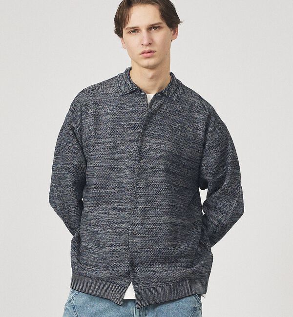 ABAHOUSE「ハニカムメッシュ ニットポロカーディガン / ニットシャツ」|カーディガン|