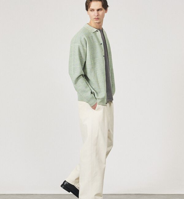 ABAHOUSE「ハニカムメッシュ ニットポロカーディガン / ニットシャツ」|カーディガン|