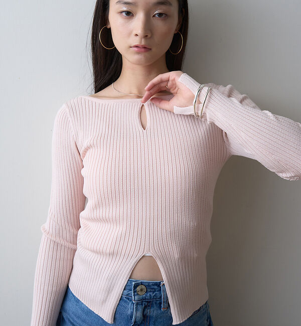 Rouge vif「【一部店舗限定】 カットアウトリブニット」|ニット・セーター|ピンク
