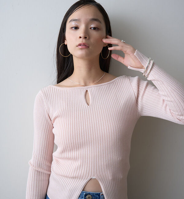 Rouge vif「【一部店舗限定】 カットアウトリブニット」|ニット・セーター|
