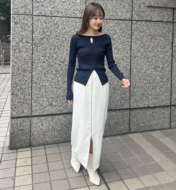 Rouge vif「【一部店舗限定】 カットアウトリブニット」|ニット・セーター|