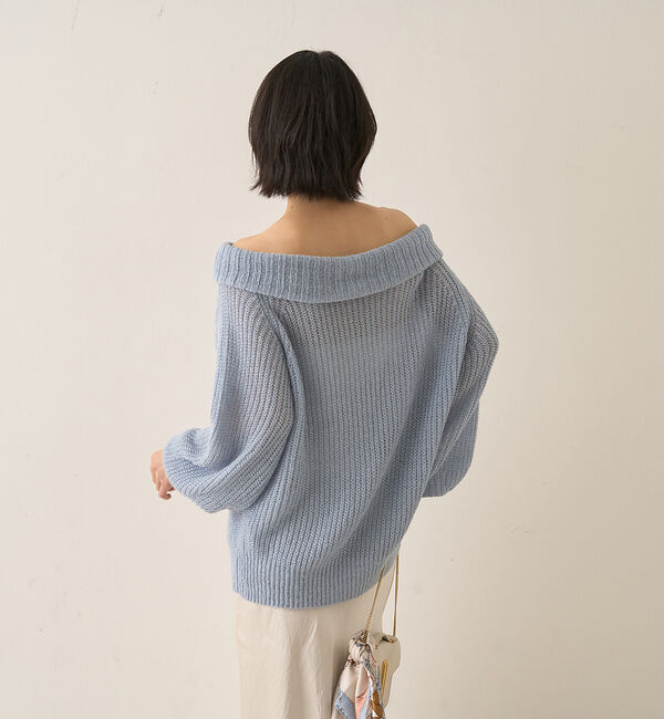 Rouge vif「モヘア混オフショルラメニットプルオーバー」|ニット・セーター|