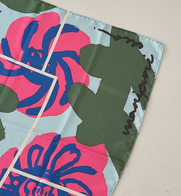 Rouge vif「【manipuri/マニプリ】ペイントフラワーシルクスカーフ 65&times;65 日本製」|バンダナ・スカーフ|