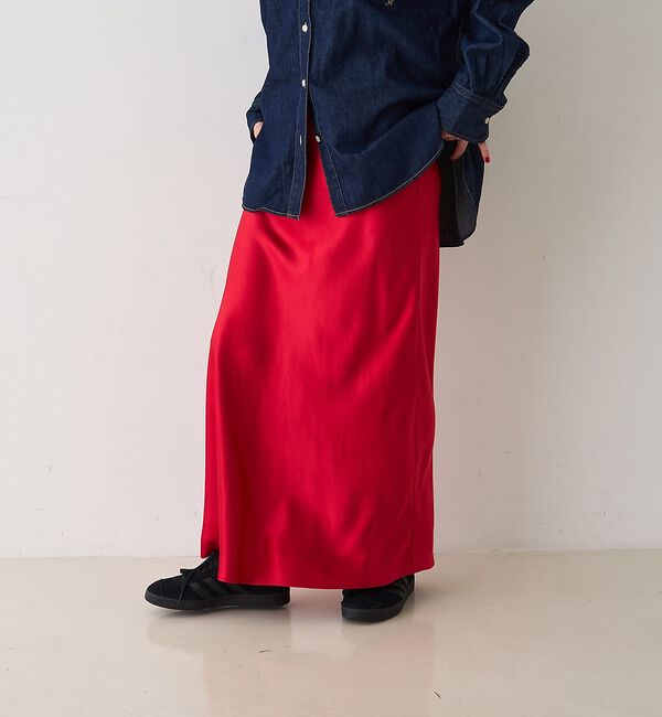 Rouge vif「サテンマーメイドイージーロングスカート」|スカート|