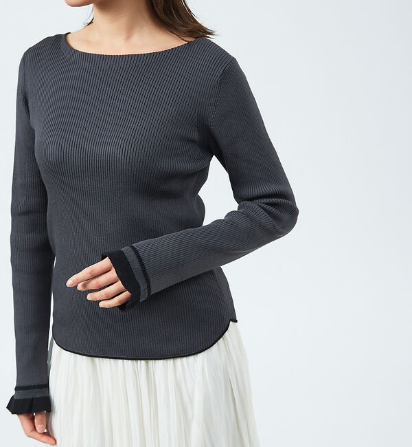 qualite「バイカラースリーブニット」|ニット・セーター|