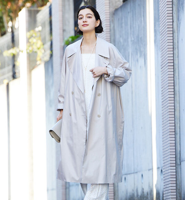 qualite「ライトタフタコート」|トレンチコート|