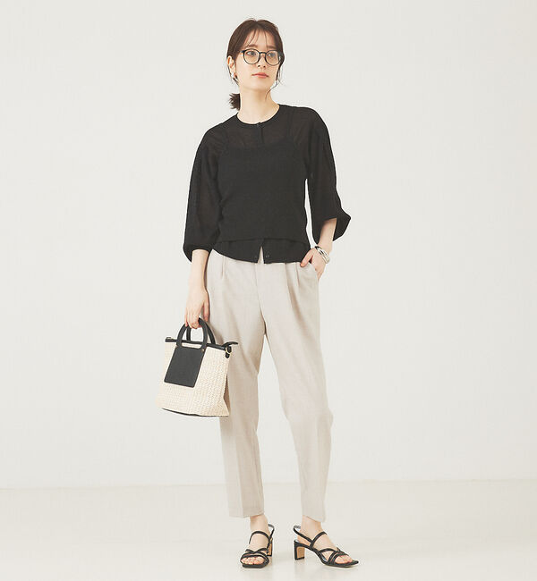 abahouse mavie「【感嘆】ドライタッチ・タックテーパードパンツ」|その他|