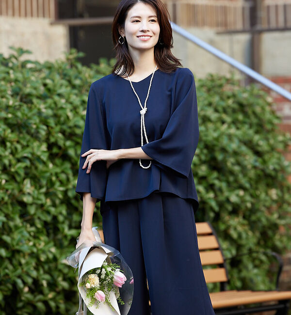 abahouse mavie「【販売店舗限定！上下２点セット】フレアブラウス&times;ワイドパンツセットアップ」|ワンピース|