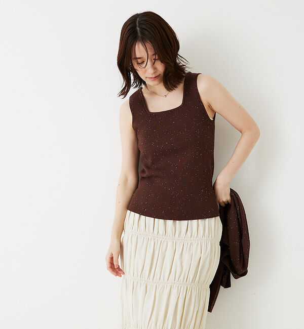 abahouse mavie「【アンサンブル対応】スパンコールニットタンク」|ニット・セーター|