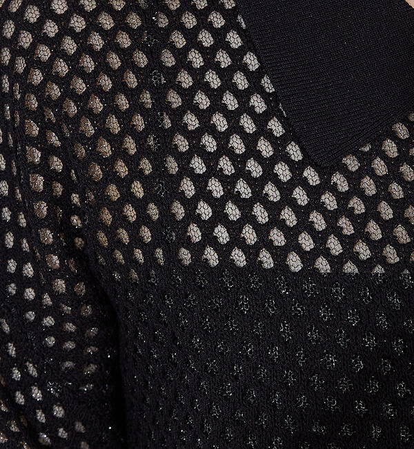 NOMINE「メッシュニットポロカーデ」|ポロシャツ|