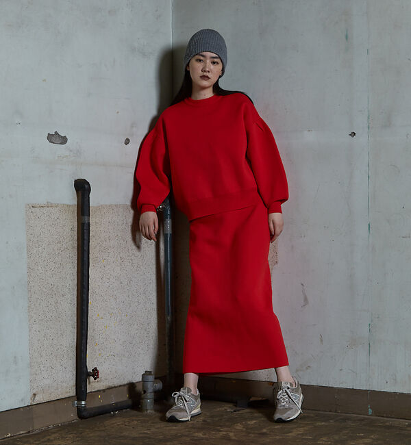 NOMINE「【上下2点セット/セットアップ対応】プレーティングニットセットアップ【WEB限定」|ニット・セーター|レッド