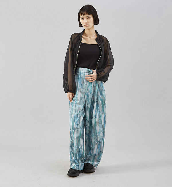 NOMINE「水彩アート ニュアンス柄 タックパンツ【予約】」|その他|
