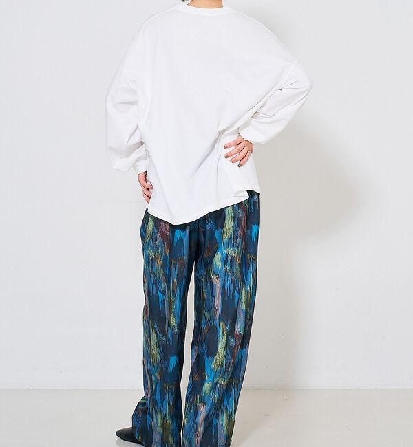 NOMINE「水彩アート ニュアンス柄 タックパンツ【予約】」|その他|