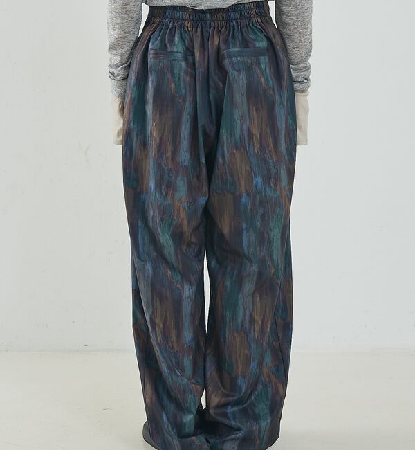 NOMINE「水彩アート ニュアンス柄 タックパンツ【予約】」|その他|