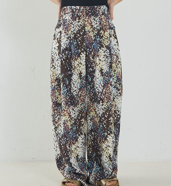 NOMINE「水彩アート ニュアンス柄 タックパンツ【予約】」|その他|