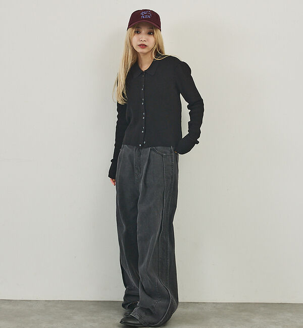 NOMINE「ショルダータック ポロニット カーディガン」|ニット・セーター|