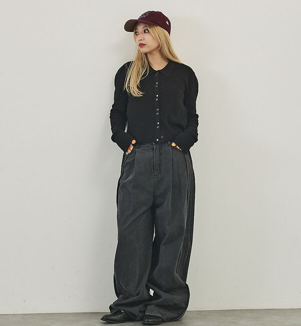 NOMINE「ショルダータック ポロニット カーディガン」|ニット・セーター|