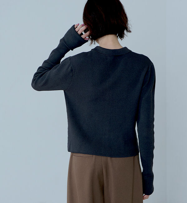 NOMINE「ショルダータック ポロニット カーディガン」|ニット・セーター|