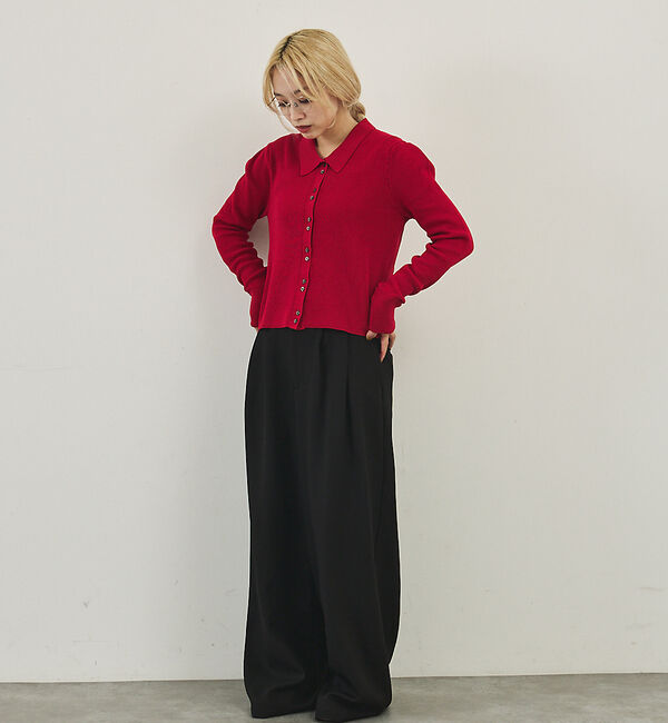 NOMINE「ショルダータック ポロニット カーディガン」|ニット・セーター|