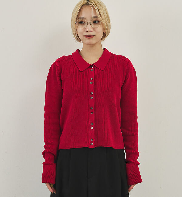 NOMINE「ショルダータック ポロニット カーディガン」|ニット・セーター|
