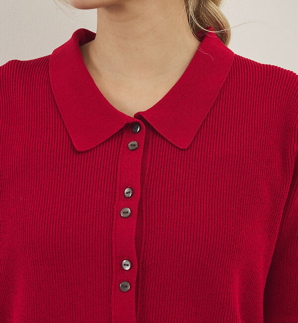 NOMINE「ショルダータック ポロニット カーディガン」|ニット・セーター|