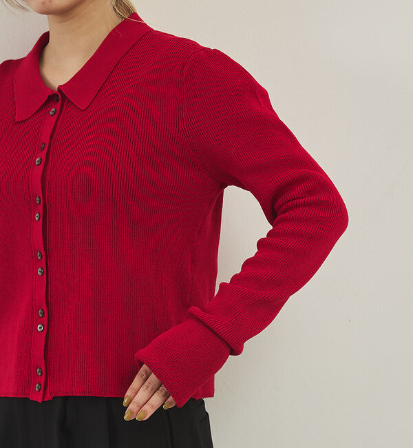 NOMINE「ショルダータック ポロニット カーディガン」|ニット・セーター|