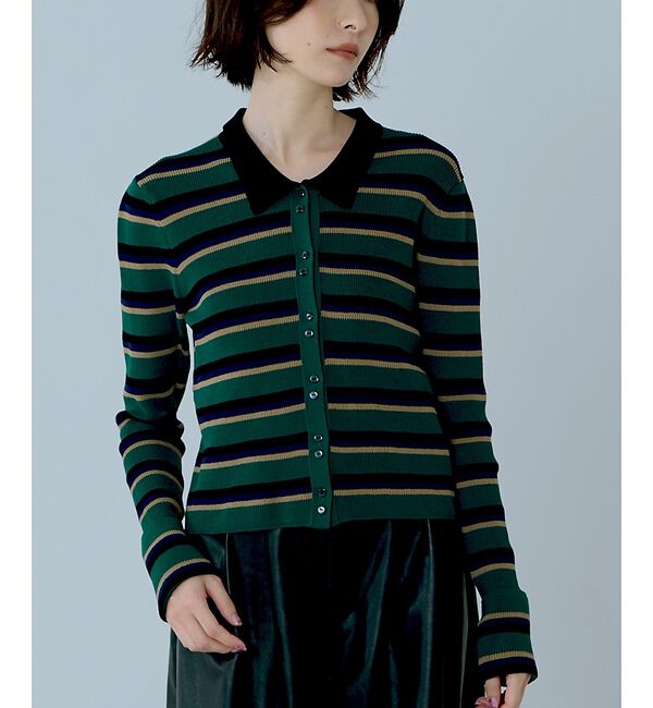 NOMINE「ショルダータック ポロニット カーディガン」|ニット・セーター|その他