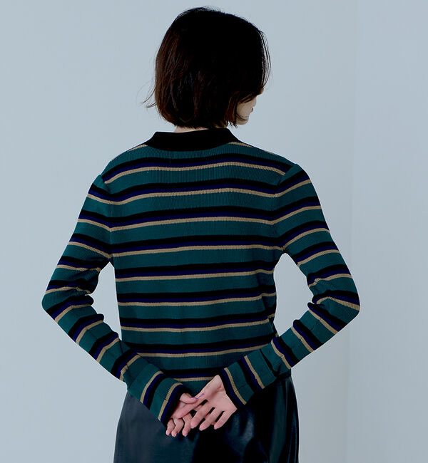 NOMINE「ショルダータック ポロニット カーディガン」|ニット・セーター|