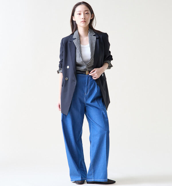 TIARA「デニムタックパンツ」|デニム|
