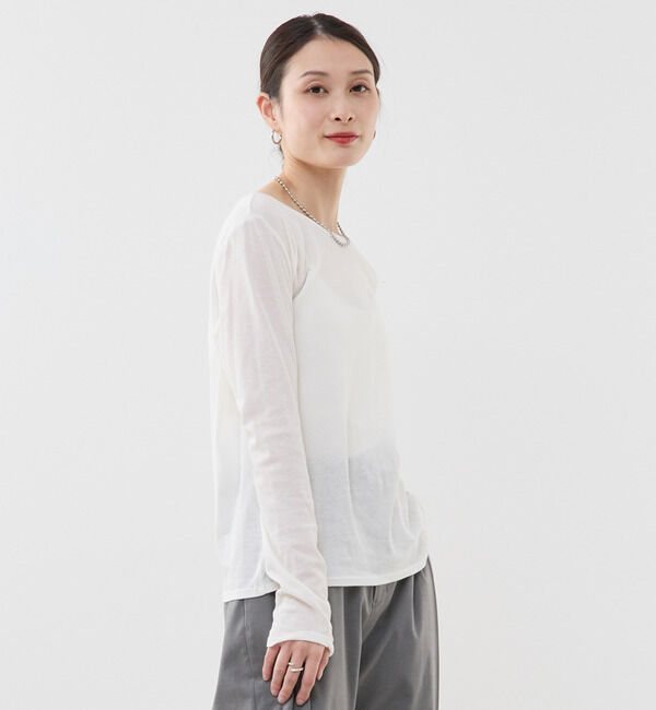 Soffitto「コットン丸首インナーロングTシャツ」|Tシャツ・カットソー|