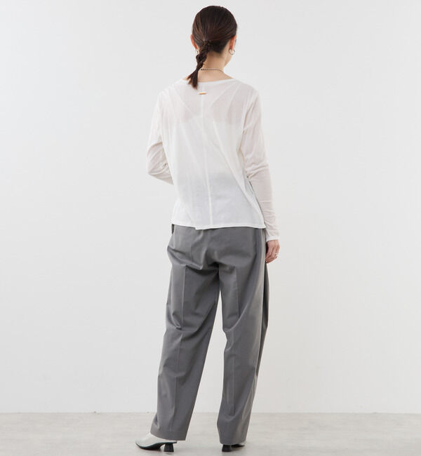 Soffitto「コットン丸首インナーロングTシャツ」|Tシャツ・カットソー|