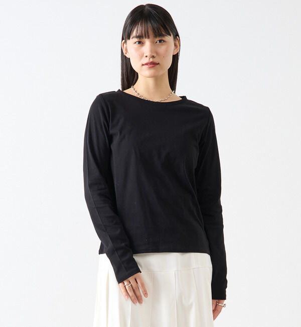 Soffitto「コットン丸首インナーロングTシャツ」|Tシャツ・カットソー|ブラック