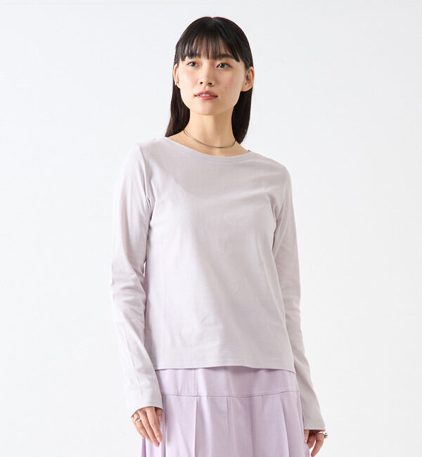 Soffitto「コットン丸首インナーロングTシャツ」|Tシャツ・カットソー|ラベンダー