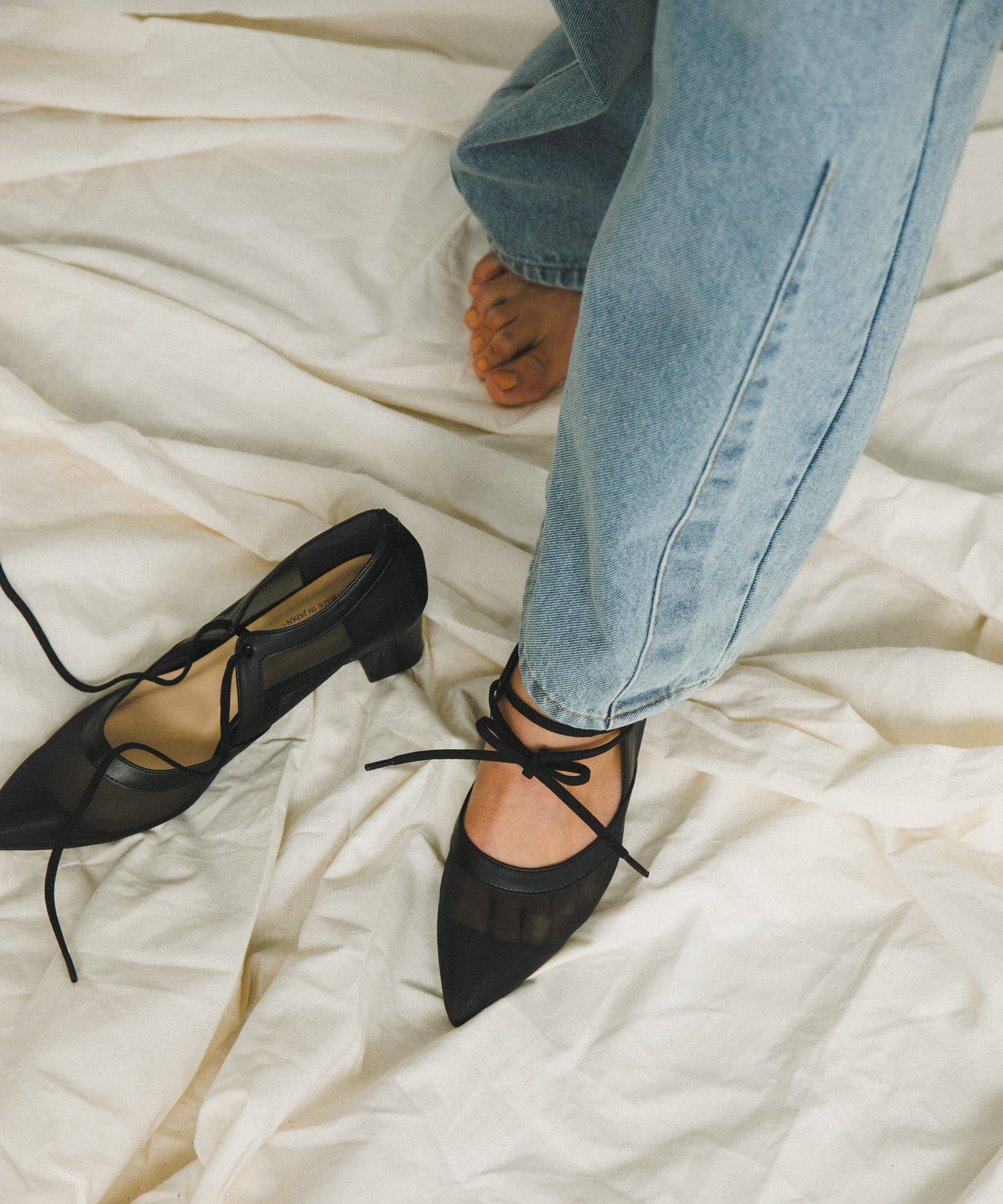 RODE SKO「『MADE IN JAPAN』チャンキーヒールリボンパンプス」|パンプス|