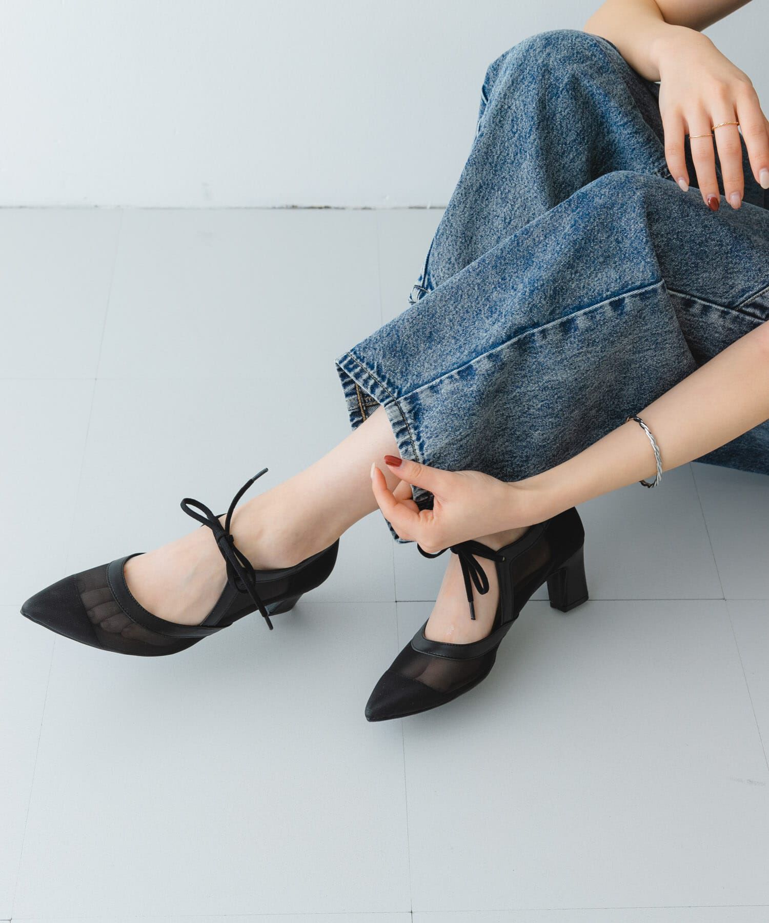 RODE SKO「『MADE IN JAPAN』チャンキーヒールリボンパンプス」|パンプス|