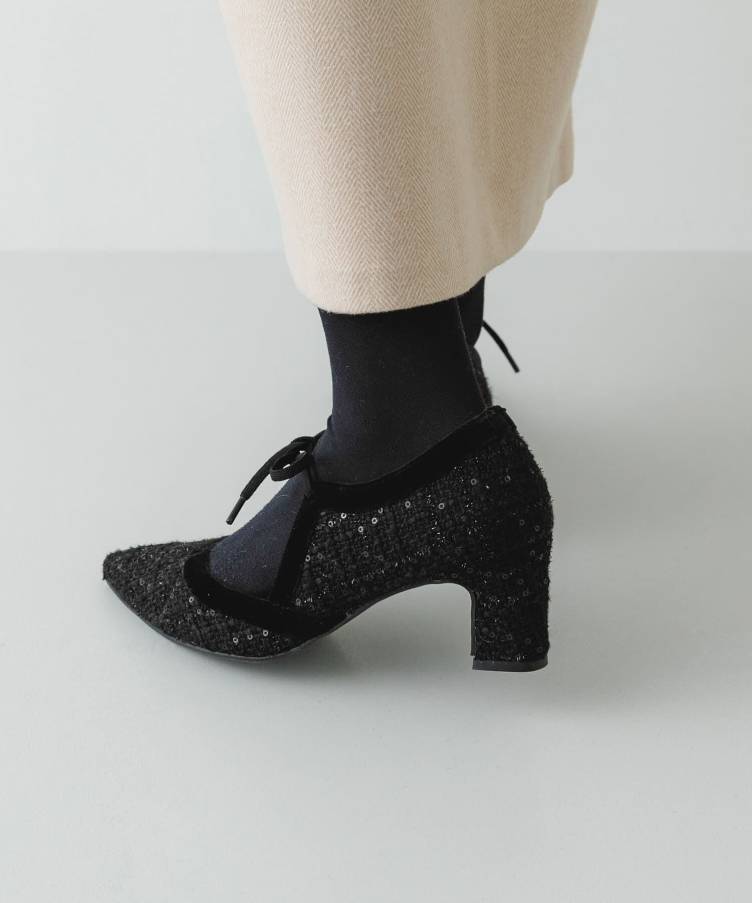 RODE SKO「『MADE IN JAPAN』チャンキーヒールリボンパンプス」|パンプス|