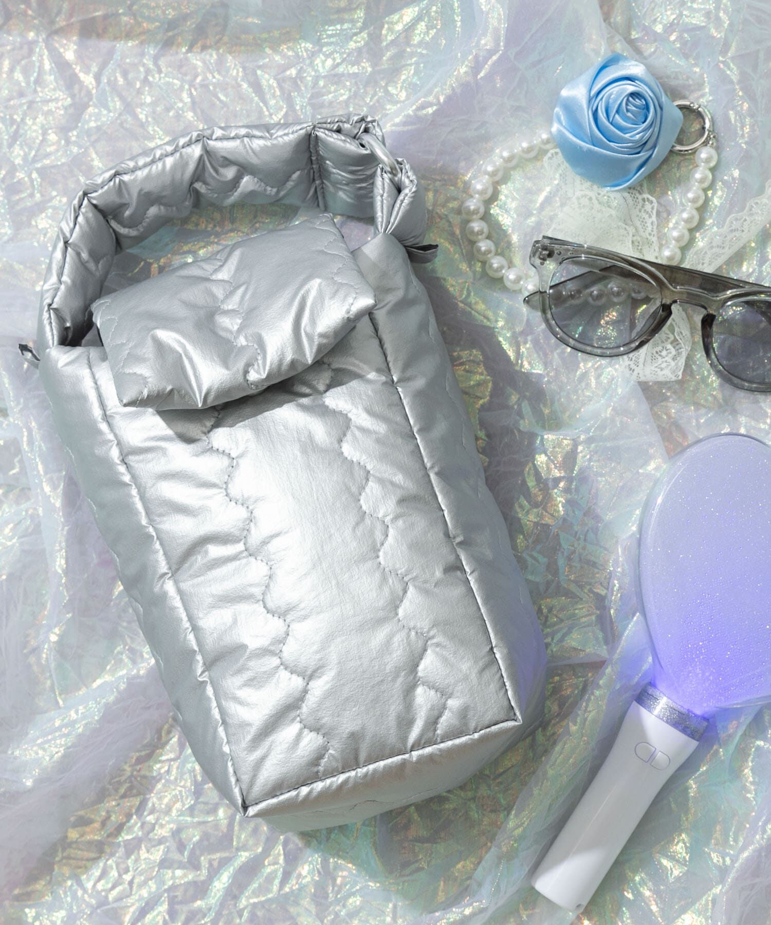 SMELLY「my Choeae quilt bag」|ハンドバッグ|シルバー