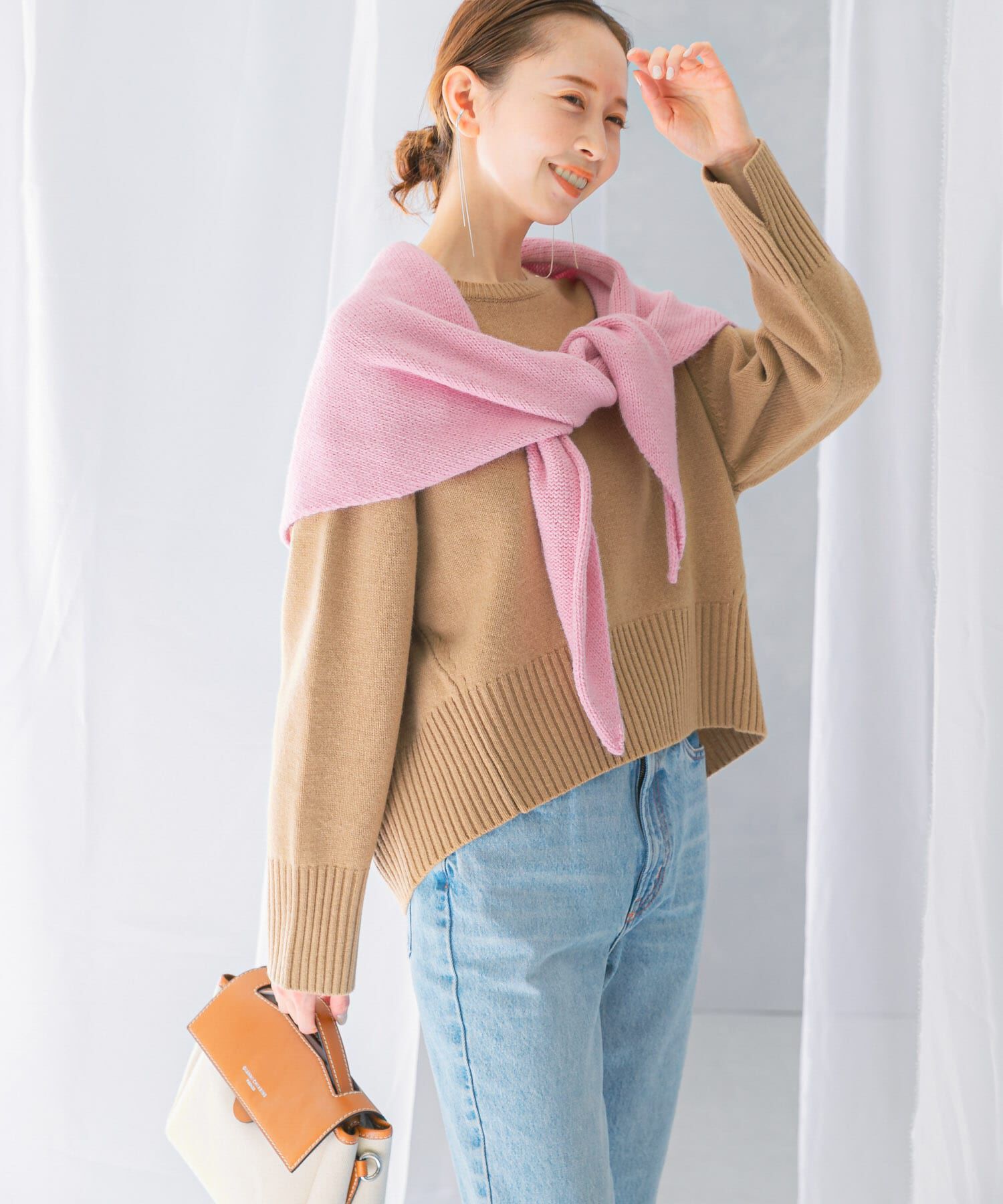 URBAN RESEARCH ROSSO「エクストラファインシームデザインニット」|ニット・セーター|ベージュ